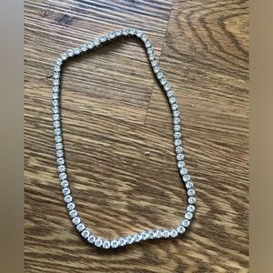 NADRI Crystal Tennis Necklace - Clear/Silver Sparkle